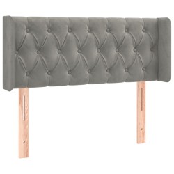 vidaXL Kopfteil mit Ohren Hellgrau 93x16x78/88 cm Samt