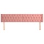 vidaXL Kopfteil mit Ohren Rosa 203x16x78/88 cm Samt