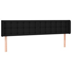 vidaXL Kopfteil mit Ohren Schwarz 163x16x78/88 cm Stoff