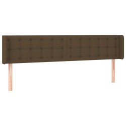 vidaXL Kopfteil mit Ohren Dunkelbraun 203x16x78/88 cm Stoff