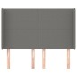 vidaXL Kopfteil mit Ohren Dunkelgrau 147x16x118/128 cm Stoff