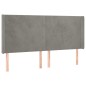 vidaXL Kopfteil mit Ohren Hellgrau 183x16x118/128 cm Samt