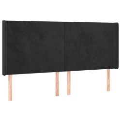 vidaXL Kopfteil mit Ohren Schwarz 183x16x118/128 cm Samt