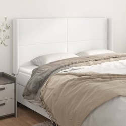 vidaXL Kopfteil mit Ohren Weiß 163x16x118/128 cm Kunstleder