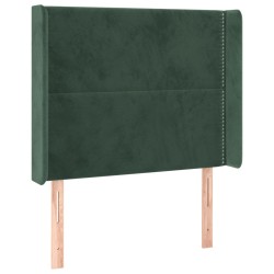vidaXL Kopfteil mit Ohren Dunkelgrün 103x16x118/128 cm Samt
