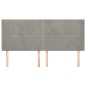 vidaXL Kopfteil mit Ohren Hellgrau 183x16x118/128 cm Samt