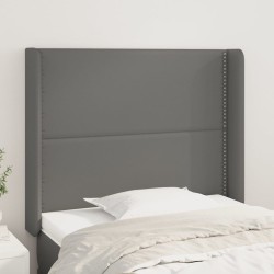 vidaXL Kopfteil mit Ohren Grau 83x16x118/128 cm Kunstleder