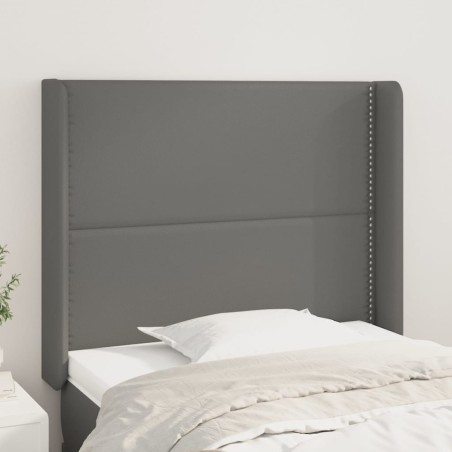 vidaXL Kopfteil mit Ohren Grau 83x16x118/128 cm Kunstleder