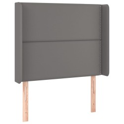 vidaXL Kopfteil mit Ohren Grau 83x16x118/128 cm Kunstleder