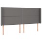 vidaXL Kopfteil mit Ohren Grau 163x16x118/128 cm Kunstleder