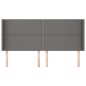 vidaXL Kopfteil mit Ohren Grau 163x16x118/128 cm Kunstleder