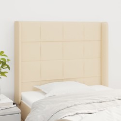 vidaXL Kopfteil mit Ohren Creme 103x16x118/128 cm Stoff