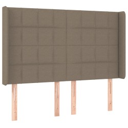 vidaXL Kopfteil mit Ohren Taupe 147x16x118/128 cm Stoff