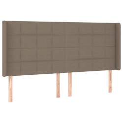 vidaXL Kopfteil mit Ohren Taupe 203x16x118/128 cm Stoff