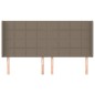 vidaXL Kopfteil mit Ohren Taupe 203x16x118/128 cm Stoff