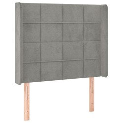 vidaXL Kopfteil mit Ohren Hellgrau 83x16x118/128 cm Samt