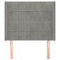 vidaXL Kopfteil mit Ohren Hellgrau 83x16x118/128 cm Samt