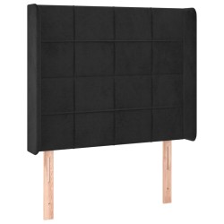 vidaXL Kopfteil mit Ohren Schwarz 83x16x118/128 cm Samt