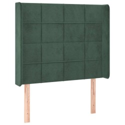 vidaXL Kopfteil mit Ohren Dunkelgrün 93x16x118/128 cm Samt