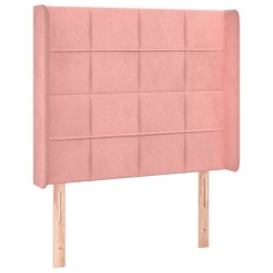vidaXL Kopfteil mit Ohren Rosa 103x16x118/128 cm Samt