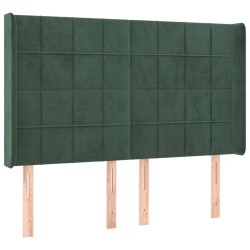 vidaXL Kopfteil mit Ohren Dunkelgrün 147x16x118/128 cm Samt