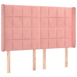 vidaXL Kopfteil mit Ohren Rosa 147x16x118/128 cm Samt
