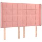 vidaXL Kopfteil mit Ohren Rosa 147x16x118/128 cm Samt