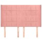 vidaXL Kopfteil mit Ohren Rosa 147x16x118/128 cm Samt
