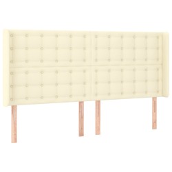 vidaXL Kopfteil mit Ohren Creme 183x16x118/128 cm Kunstleder