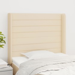vidaXL Kopfteil mit Ohren Creme 103x16x118/128 cm Stoff