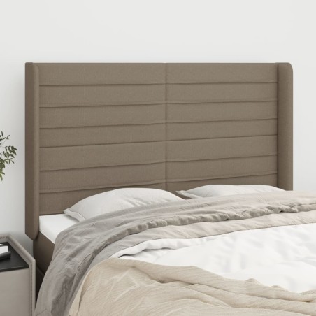 vidaXL Kopfteil mit Ohren Taupe 147x16x118/128 cm Stoff