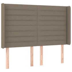 vidaXL Kopfteil mit Ohren Taupe 147x16x118/128 cm Stoff