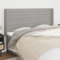 vidaXL Kopfteil mit Ohren Hellgrau 183x16x118/128 cm Stoff