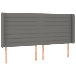 vidaXL Kopfteil mit Ohren Dunkelgrau 203x16x118/128 cm Stoff