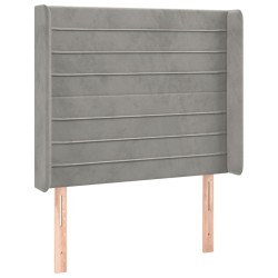 vidaXL Kopfteil mit Ohren Hellgrau 103x16x118/128 cm Samt