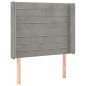 vidaXL Kopfteil mit Ohren Hellgrau 103x16x118/128 cm Samt vidaXL Kopfteil mit Ohren Hellgrau 103x16x118/128 cm Samt