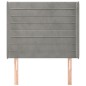 vidaXL Kopfteil mit Ohren Hellgrau 103x16x118/128 cm Samt vidaXL Kopfteil mit Ohren Hellgrau 103x16x118/128 cm Samt