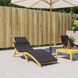 Sonnenliegen-Auflage Schwarz Karomuster Oxford-Gewebe