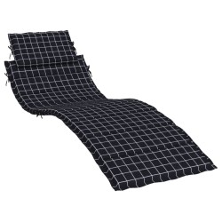 Sonnenliegen-Auflage Schwarz Karomuster Oxford-Gewebe