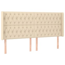 vidaXL Kopfteil mit Ohren Creme 183x16x118/128 cm Stoff