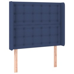 vidaXL Kopfteil mit Ohren Blau 103x16x118/128 cm Stoff