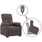 vidaXL Massagesessel mit Aufstehhilfe Dunkelbraun Stoff vidaXL Massagesessel mit Aufstehhilfe Dunkelbraun Stoff
