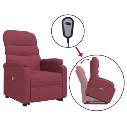vidaXL Massagesessel mit Aufstehhilfe Weinrot Stoff