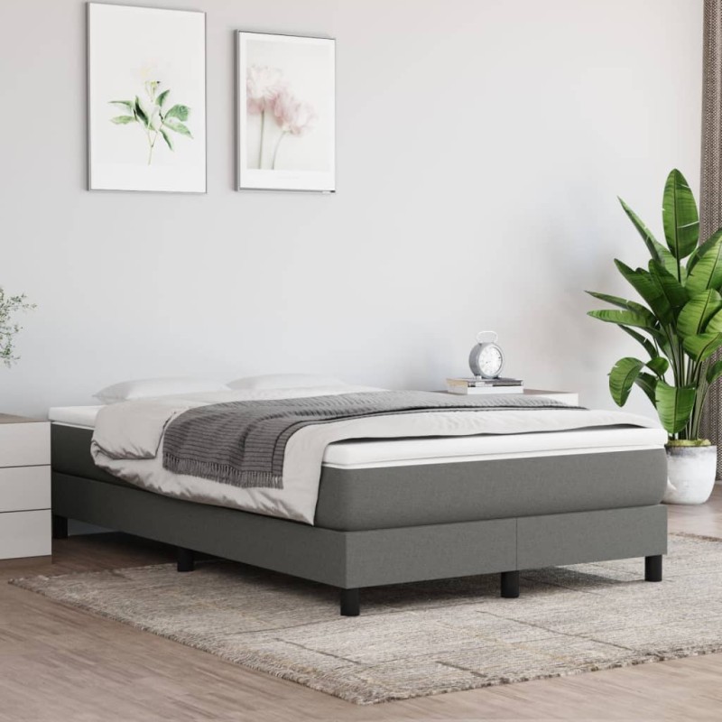 vidaXL Boxspringbett Dunkelgrau 120x200 cm Stoff vidaXL Boxspringbett Dunkelgrau 120x200 cm Stoff
