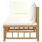 2-tlg. Garten-Lounge-Set mit Cremeweißen Kissen Bambus 2-tlg. Garten-Lounge-Set mit Cremeweißen Kissen Bambus