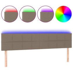 vidaXL LED Kopfteil Taupe 160x5x78/88 cm Stoff