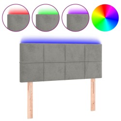 vidaXL LED Kopfteil Hellgrau 90x5x78/88 cm Samt