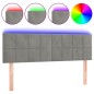vidaXL LED Kopfteil Hellgrau 144x5x78/88 cm Samt