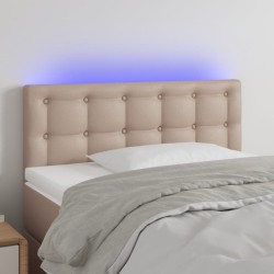 vidaXL LED Kopfteil Cappuccino-Braun 90x5x78/88 cm Kunstleder
