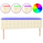 vidaXL LED Kopfteil Creme 160x5x78/88 cm Kunstleder